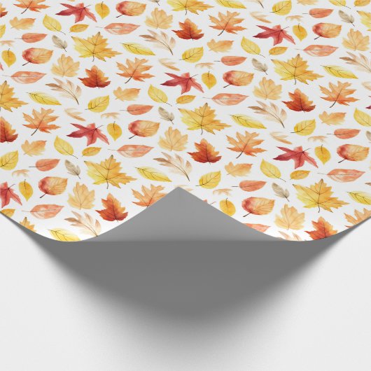 Naherfst fall Leaves Terracotta Brown Boho Pattern Cadeaupapier (Hoek)