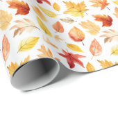 Naherfst fall Leaves Terracotta Brown Boho Pattern Cadeaupapier (Rol Hoek)