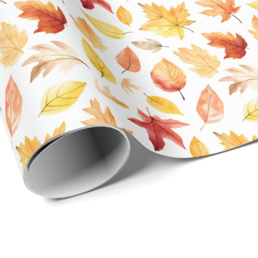 Naherfst fall Leaves Terracotta Brown Boho Pattern Cadeaupapier (Rol Hoek)