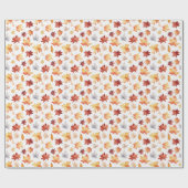 Naherfst fall Leaves Terracotta Brown Boho Pattern Cadeaupapier (Vlak)