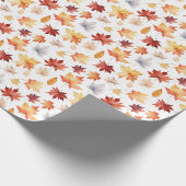 Naherfst fall Leaves Terracotta Brown Boho Pattern Cadeaupapier (Hoek)