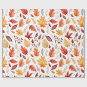 Naherfst fall Leaves Terracotta Brown Boho Pattern Cadeaupapier (Vlak)