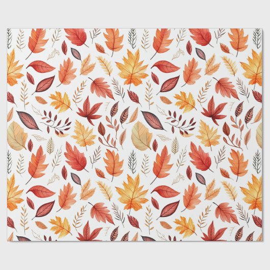 Naherfst fall Leaves Terracotta Brown Boho Pattern Cadeaupapier (Vlak)