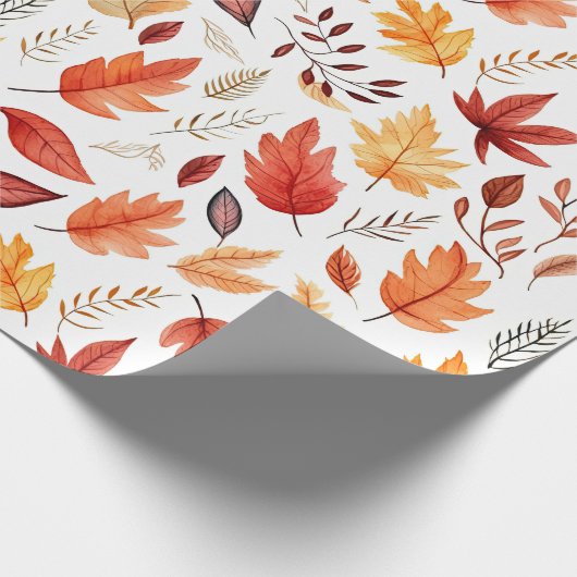 Naherfst fall Leaves Terracotta Brown Boho Pattern Cadeaupapier (Hoek)