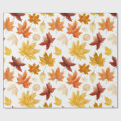 Naherfst fall Leaves Terracotta Brown Boho Pattern Cadeaupapier (Vlak)