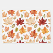 Naherfst fall Leaves Terracotta Brown Boho Pattern Inpakpapier Vel (Voorkant 3)