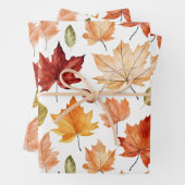 Naherfst fall Leaves Terracotta Brown Boho Pattern Inpakpapier Vel (In situ)