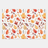 Naherfst fall Leaves Terracotta Brown Boho Pattern Inpakpapier Vel (Voorkant 2)