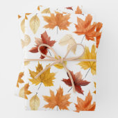 Naherfst fall Leaves Terracotta Brown Boho Pattern Inpakpapier Vel (In situ)