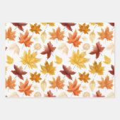 Naherfst fall Leaves Terracotta Brown Boho Pattern Inpakpapier Vel (Voorkant)