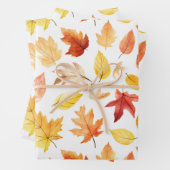 Naherfst fall Leaves Terracotta Brown Boho Pattern Inpakpapier Vel (In situ)