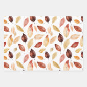 Naherfst fall Leaves Terracotta Brown Boho Pattern Inpakpapier Vel (Voorkant)