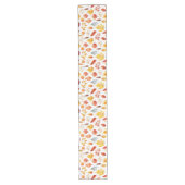 Naherfst fall Leaves Terracotta Brown Boho Pattern Lange Tafelloper (Voorkant)