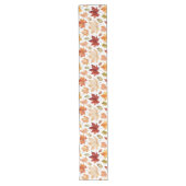 Naherfst fall Leaves Terracotta Brown Boho Pattern Lange Tafelloper (Voorkant)