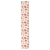 Naherfst fall Leaves Terracotta Brown Boho Pattern Lange Tafelloper (Voorkant)