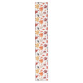 Naherfst fall Leaves Terracotta Brown Boho Pattern Lange Tafelloper (Voorkant)