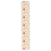 Naherfst fall Leaves Terracotta Brown Boho Pattern Lange Tafelloper (Voorkant)