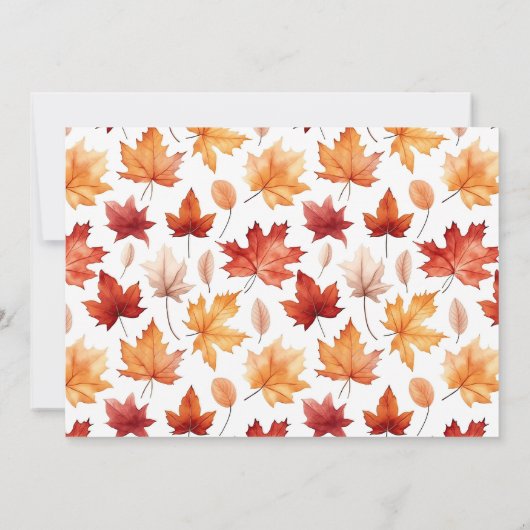 Naherfst fall Leaves Terracotta Brown Boho Pattern Notitiekaartje (Achterkant)