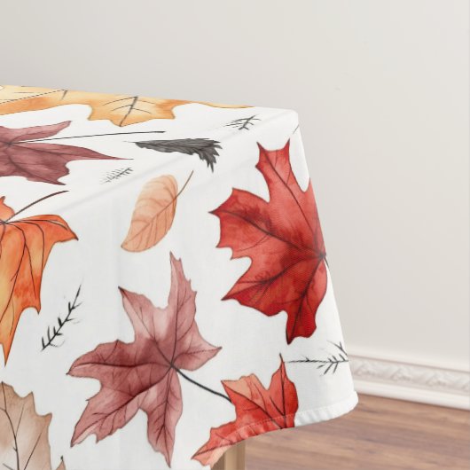 Naherfst fall Leaves Terracotta Brown Boho Pattern Tafelkleed (Voorbeeld)