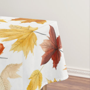 Naherfst fall Leaves Terracotta Brown Boho Pattern Tafelkleed