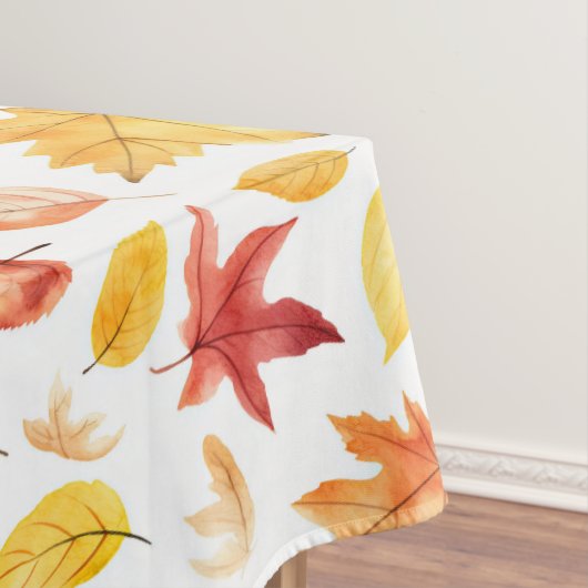 Naherfst fall Leaves Terracotta Brown Boho Pattern Tafelkleed (Voorbeeld)