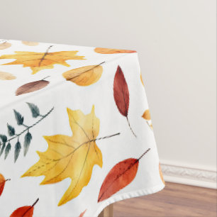 Naherfst fall Leaves Terracotta Brown Boho Pattern Tafelkleed