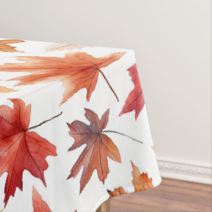 Naherfst fall Leaves Terracotta Brown Boho Pattern Tafelkleed
