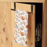 Naherfst fall Leaves Terracotta Brown Boho Pattern Theedoek<br><div class="desc">Naherfst fall Leaves Terracotta Brown Boho Pattern</div>