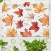 Naherfst fall Leaves Terracotta Brown Boho Pattern Theedoek (Gevouwen)