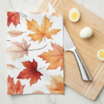 Naherfst fall Leaves Terracotta Brown Boho Pattern Theedoek<br><div class="desc">Herfst Herfst Bladeren Terracotta Bruin Boho Patroon Herfst Home Keuken Decor</div>