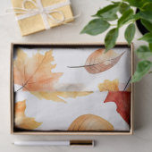 Naherfst fall Leaves Terracotta Brown Boho Pattern Tissuepapier (Geschenk)