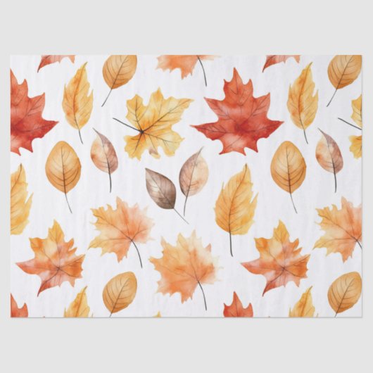 Naherfst fall Leaves Terracotta Brown Boho Pattern Tissuepapier (Voorkant)