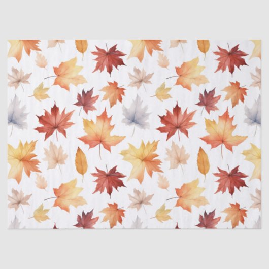 Naherfst fall Leaves Terracotta Brown Boho Pattern Tissuepapier (Voorkant)