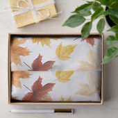 Naherfst fall Leaves Terracotta Brown Boho Pattern Tissuepapier (Geschenk)