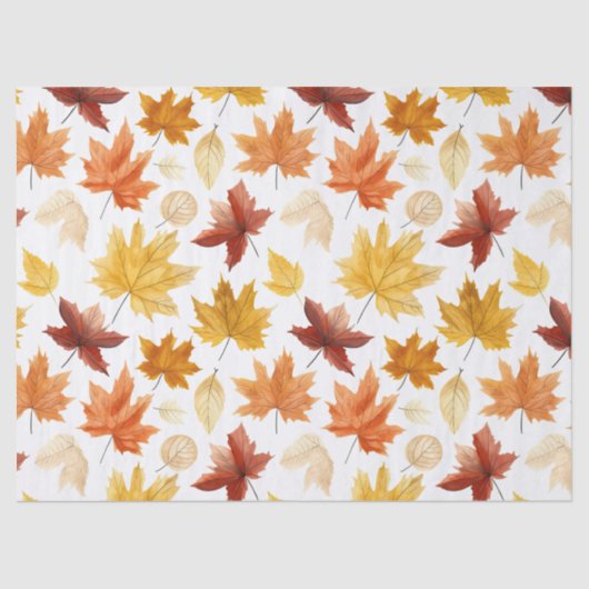 Naherfst fall Leaves Terracotta Brown Boho Pattern Tissuepapier (Voorkant)