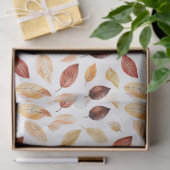 Naherfst fall Leaves Terracotta Brown Boho Pattern Tissuepapier (Geschenk)