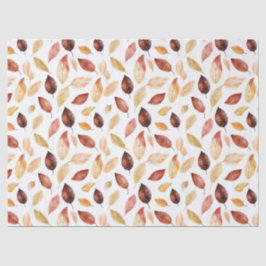 Naherfst fall Leaves Terracotta Brown Boho Pattern Tissuepapier