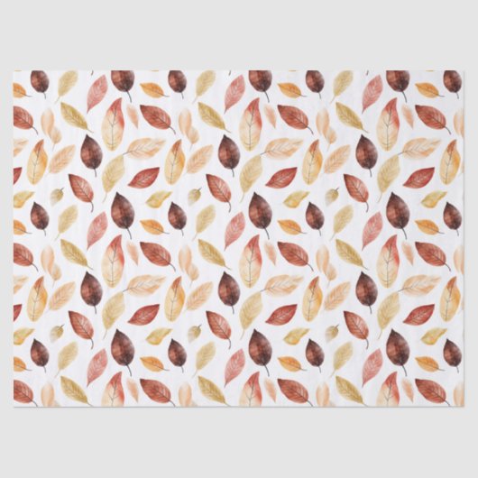 Naherfst fall Leaves Terracotta Brown Boho Pattern Tissuepapier (Voorkant)