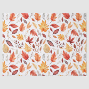 Naherfst fall Leaves Terracotta Brown Boho Pattern Tissuepapier
