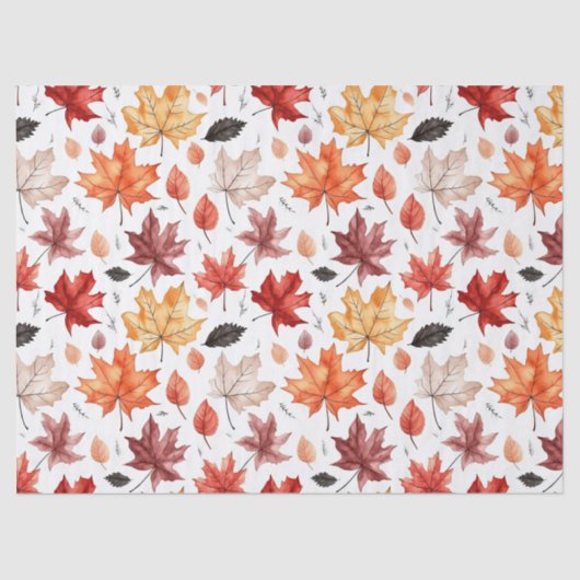 Naherfst fall Leaves Terracotta Brown Boho Pattern Tissuepapier (Voorkant)