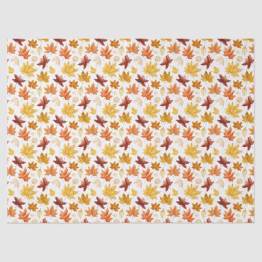 Naherfst fall Leaves Terracotta Brown Boho Pattern Tissuepapier (Voorkant)