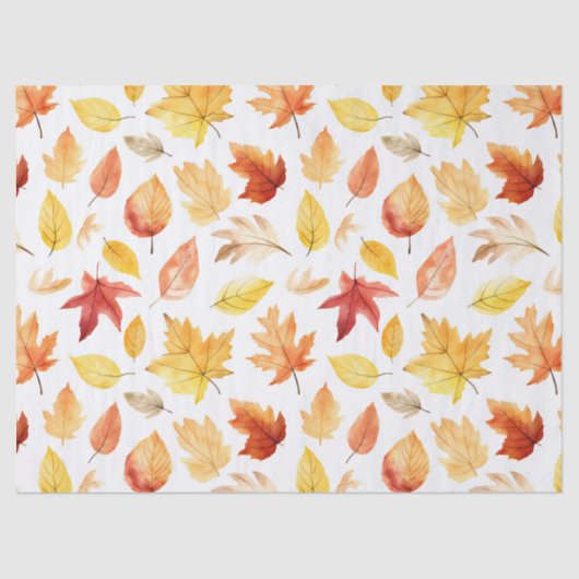 Naherfst fall Leaves Terracotta Brown Boho Pattern Tissuepapier (Voorkant)
