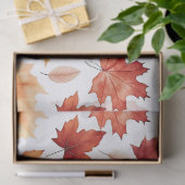 Naherfst fall Leaves Terracotta Brown Boho Pattern Tissuepapier (Geschenk)