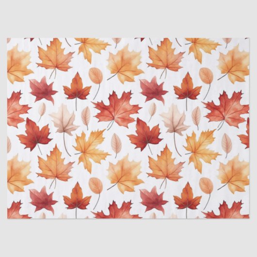 Naherfst fall Leaves Terracotta Brown Boho Pattern Tissuepapier (Voorkant)