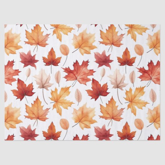 Naherfst fall Leaves Terracotta Brown Boho Pattern Tissuepapier (Voorkant)