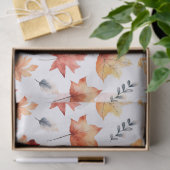 Naherfst fall Leaves Terracotta Brown Boho Pattern Tissuepapier (Geschenk)