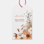 Naherfst Flowers Foliage Names Happy Thanksgiving Cadeaulabel (Achterkant)