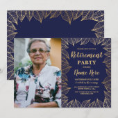 Naherfst foto van de Navy Gold Leaf Herfst Kaart (Voorkant / Achterkant)