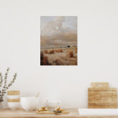 Naherfst hooivelschilderij,  kunst, olieverf poster (Keuken)
