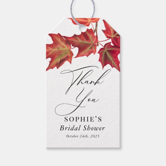 Naherfst lekt een bruiloft of een schoeisel met ee cadeaulabel (Voorkant)